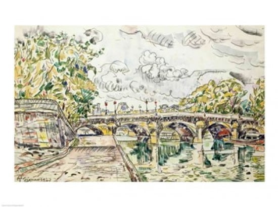 Posterazzi The Pont Neuf Paris 1927 Canvas Art - Paul Signac (36 x 24)