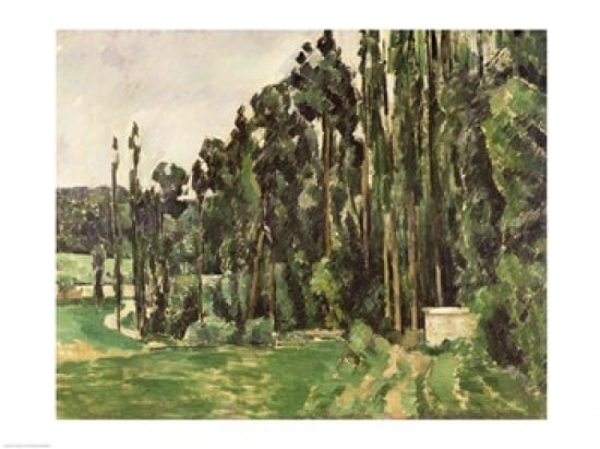 Posterazzi The Poplars Canvas Art - Paul Cezanne (36 x 24)