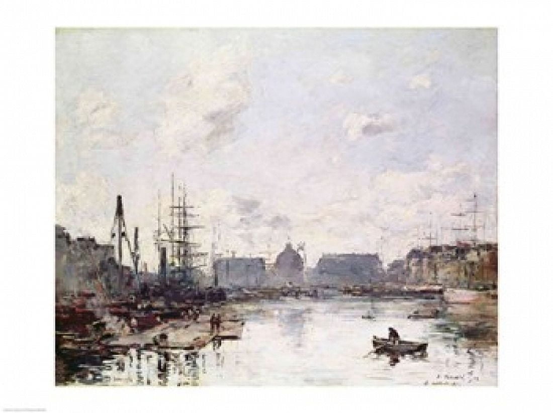Posterazzi The Port of Trade Le Havre 1892 Canvas Art - Eugene louis Boudin (36 x 24)