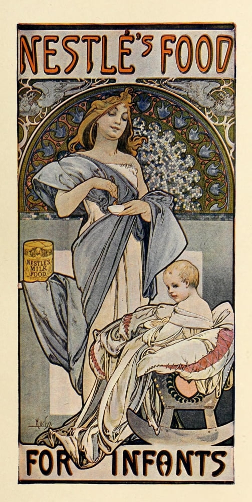 Posterazzi The Poster 1898 Nestles food for infants Canvas Art - Alphons Mucha (24 x 36)