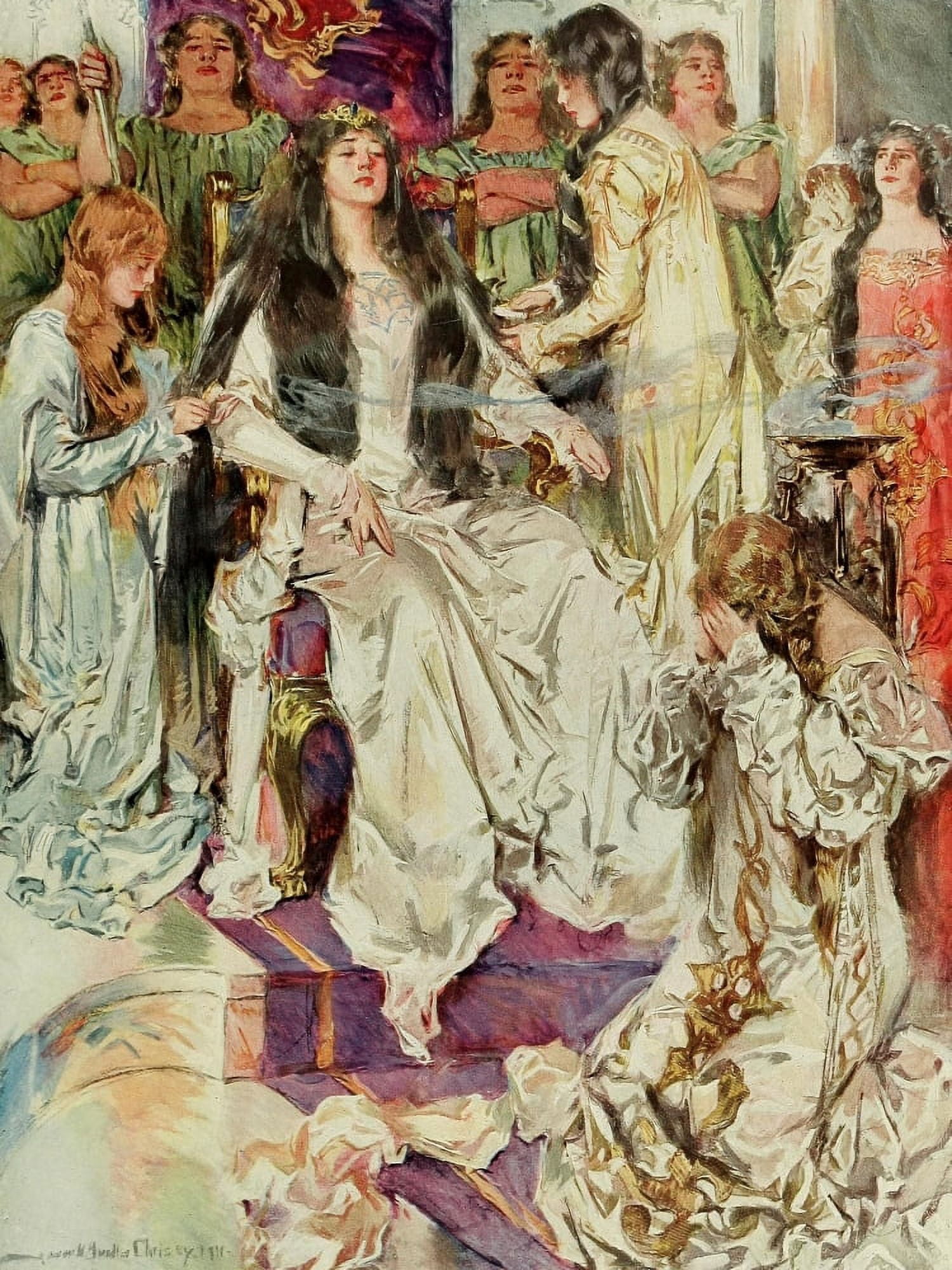 Posterazzi The Princess 1911 Ladies in waiting Canvas Art - Howard Chandler Christy (24 x 36)