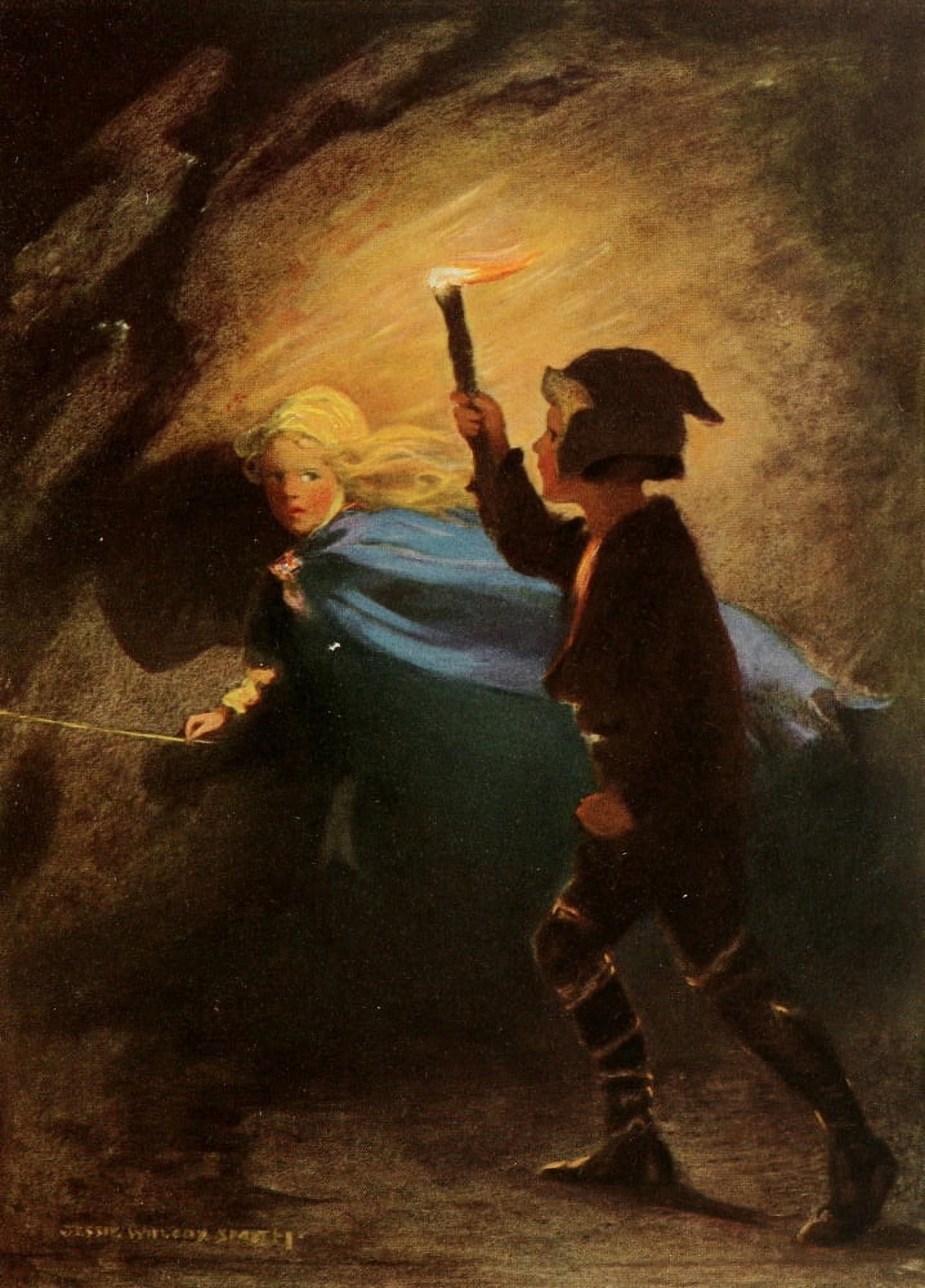 Posterazzi The Princess and the Goblin 1920 Curdie went on after her Canvas Art - Jessie Willcox Smith (24 x 36)