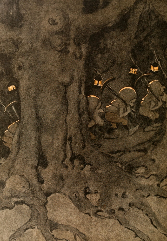 Posterazzi The Princess and the Goblin 1920 Owls in the forest Canvas Art - Jessie Willcox Smith (24 x 36)