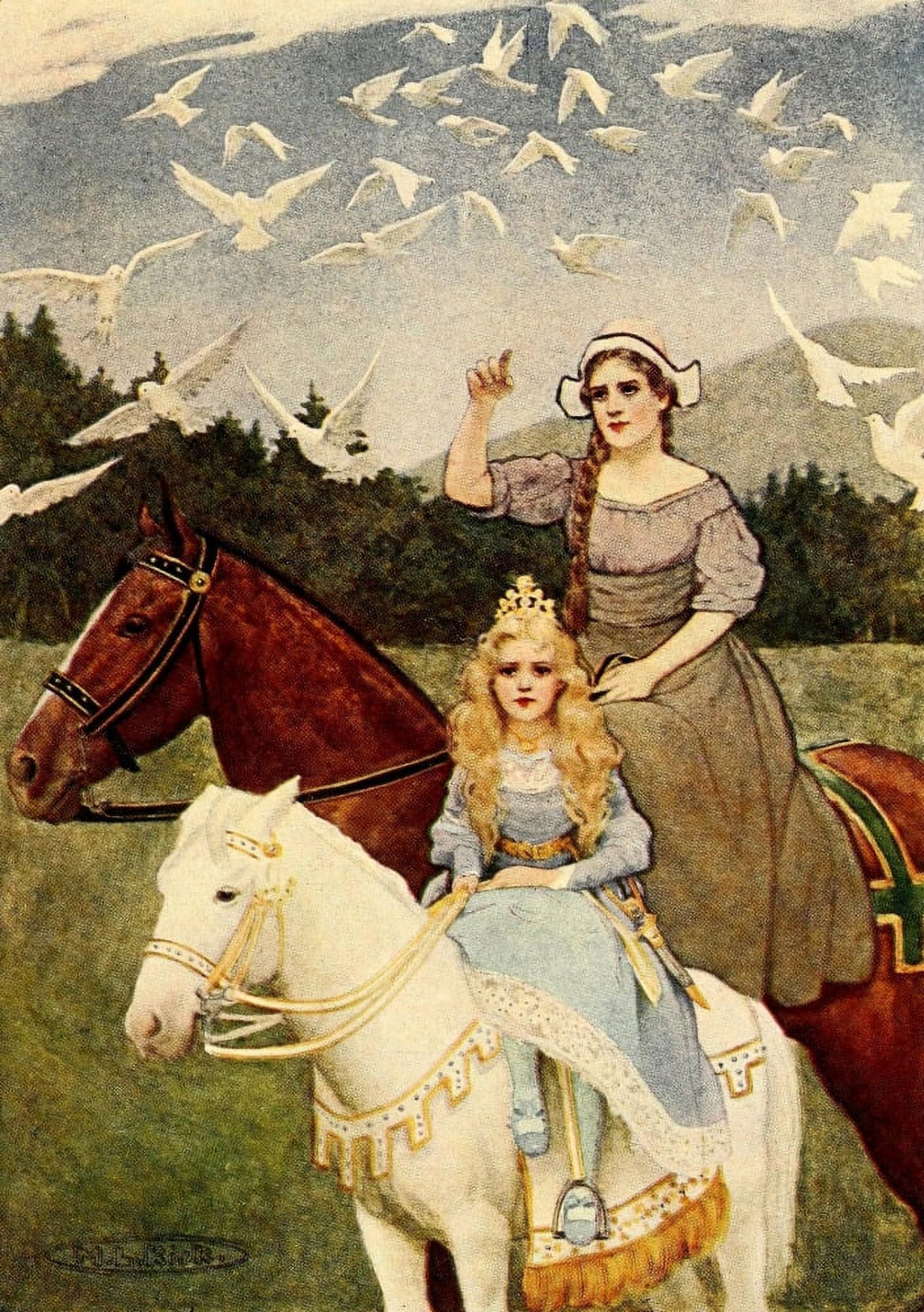 Posterazzi The Princess & the Curdie 1908 It flew off like a bolt from a bow Canvas Art - Maria Kirk (24 x 36)