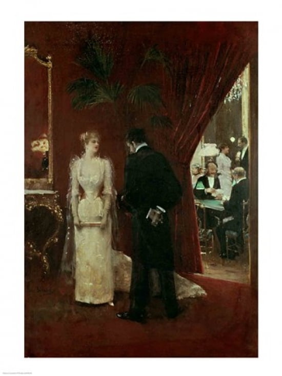 Posterazzi The Private Conversation 1904 Canvas Art - Jean Beraud (24 x 36)
