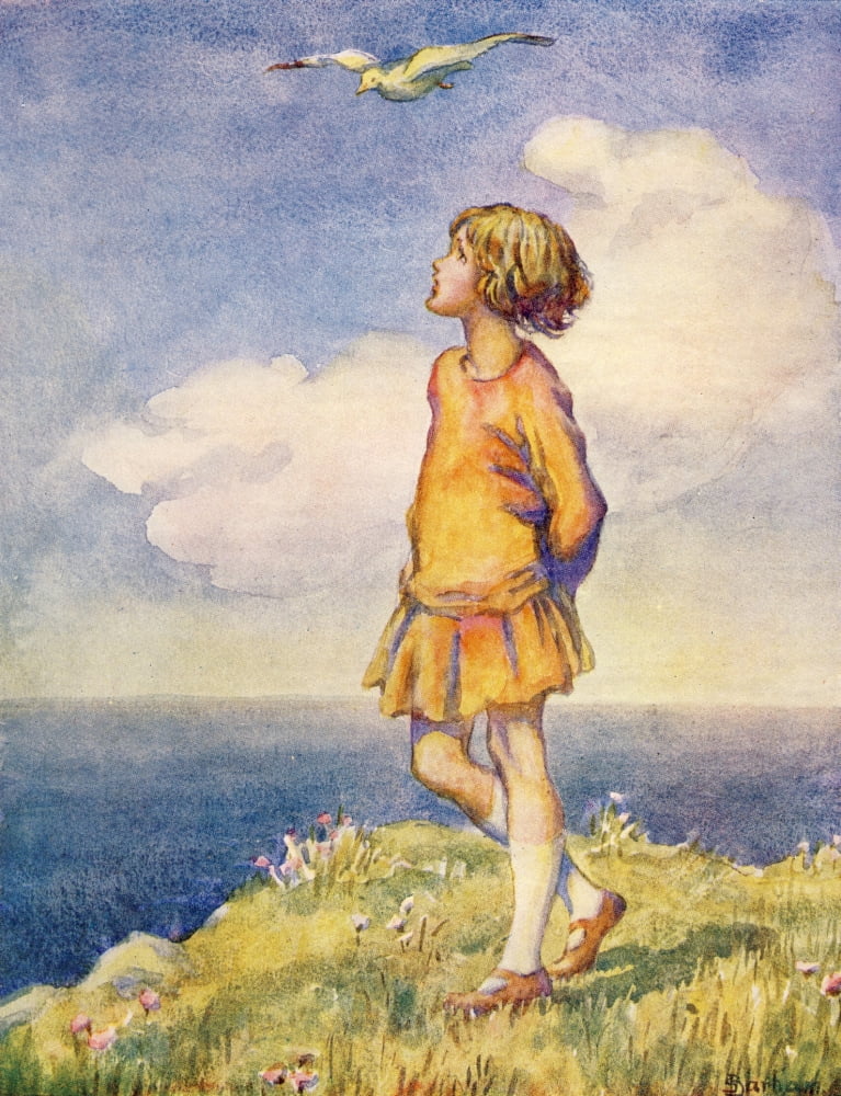 Posterazzi The Prize 1930 Girl on cliff Canvas Art - S Barham (24 x 36)