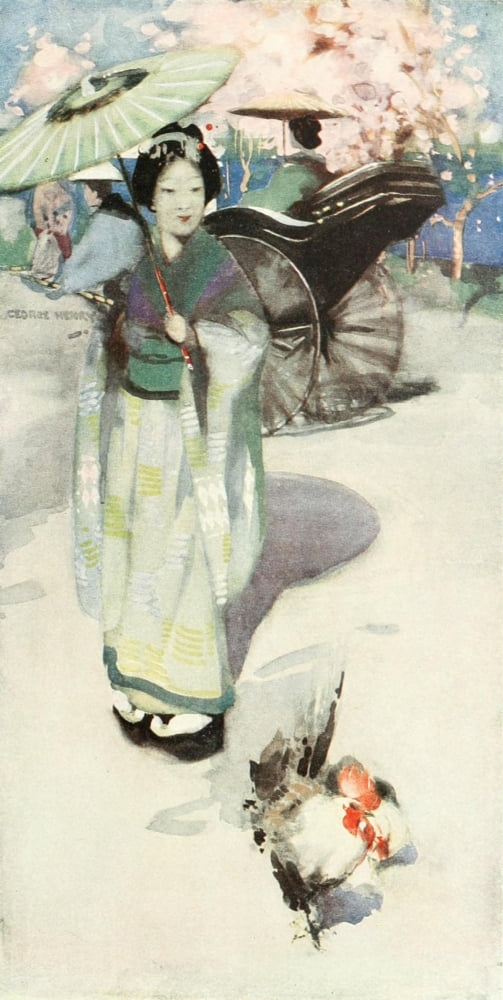 Posterazzi The Promenade Tokyo The Studio 1916 Canvas Art - George Henry (24 x 36)