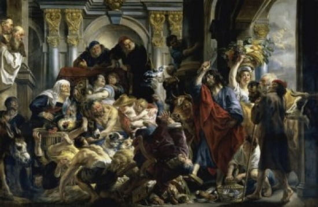 Posterazzi The Purification of the Temple  Jacob Jordaens (1593-1678Belgian)  Musee du Louvre Paris Canvas Art - Jacob Jordaens (24 x 36)