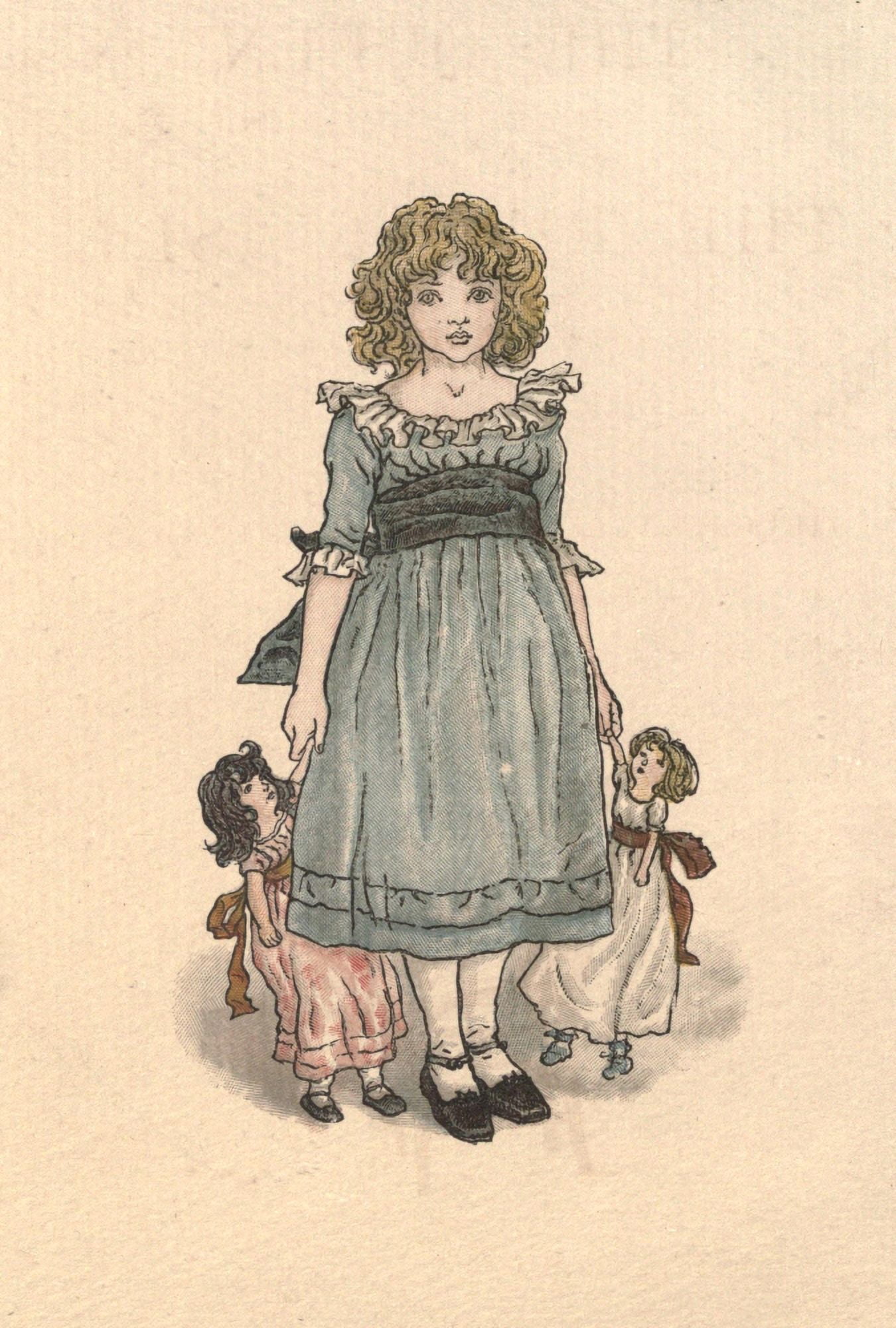 Posterazzi The Queen of the Pirate Isle 1880 Girl Canvas Art - Kate Greenaway (24 x 36)