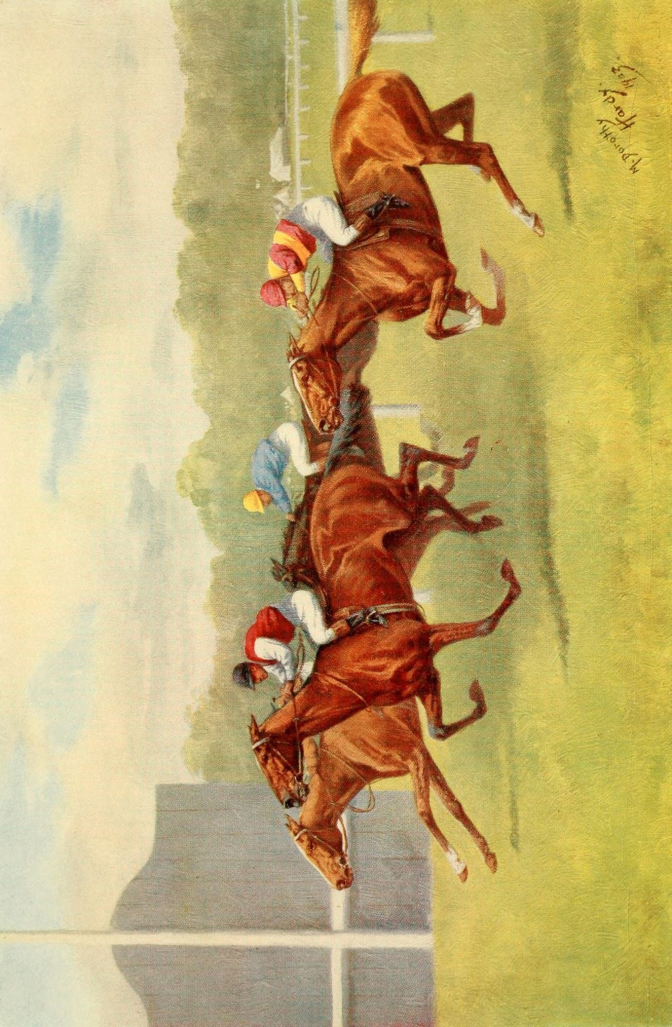 Posterazzi The Racing World and Its Inhabitants 1904 A Near Thing Canvas Art - M Dorothy Hardy (24 x 36)
