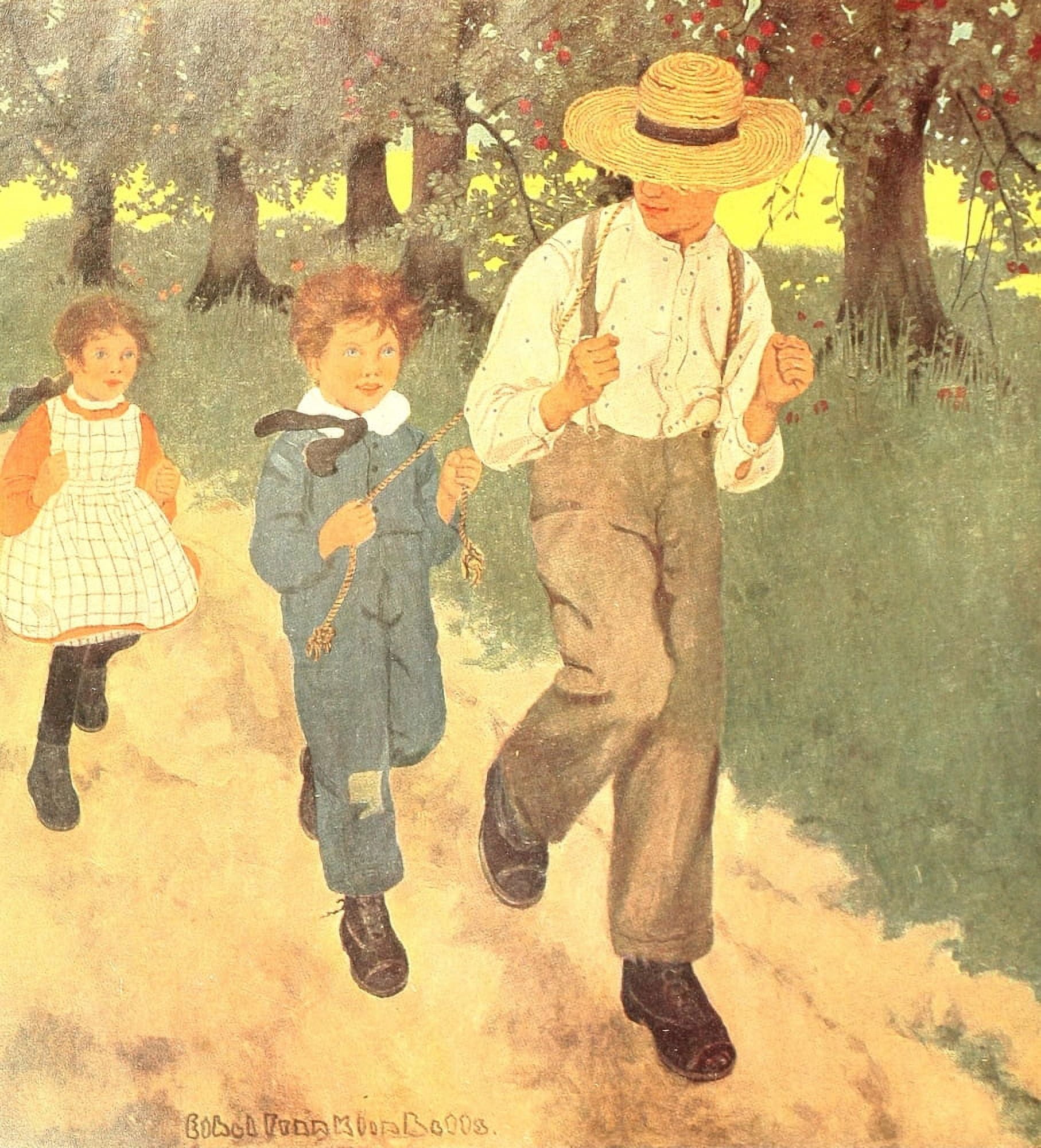 Posterazzi The Raggedy Man 1907 Playing horses Canvas Art - Ethel Franklin Betts (24 x 36)