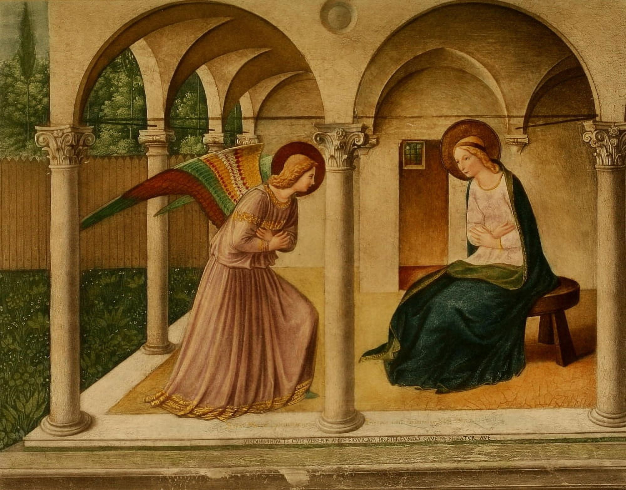 Posterazzi The Renaissance The Annunciation Canvas Art - Fra Angelico (24 x 36)