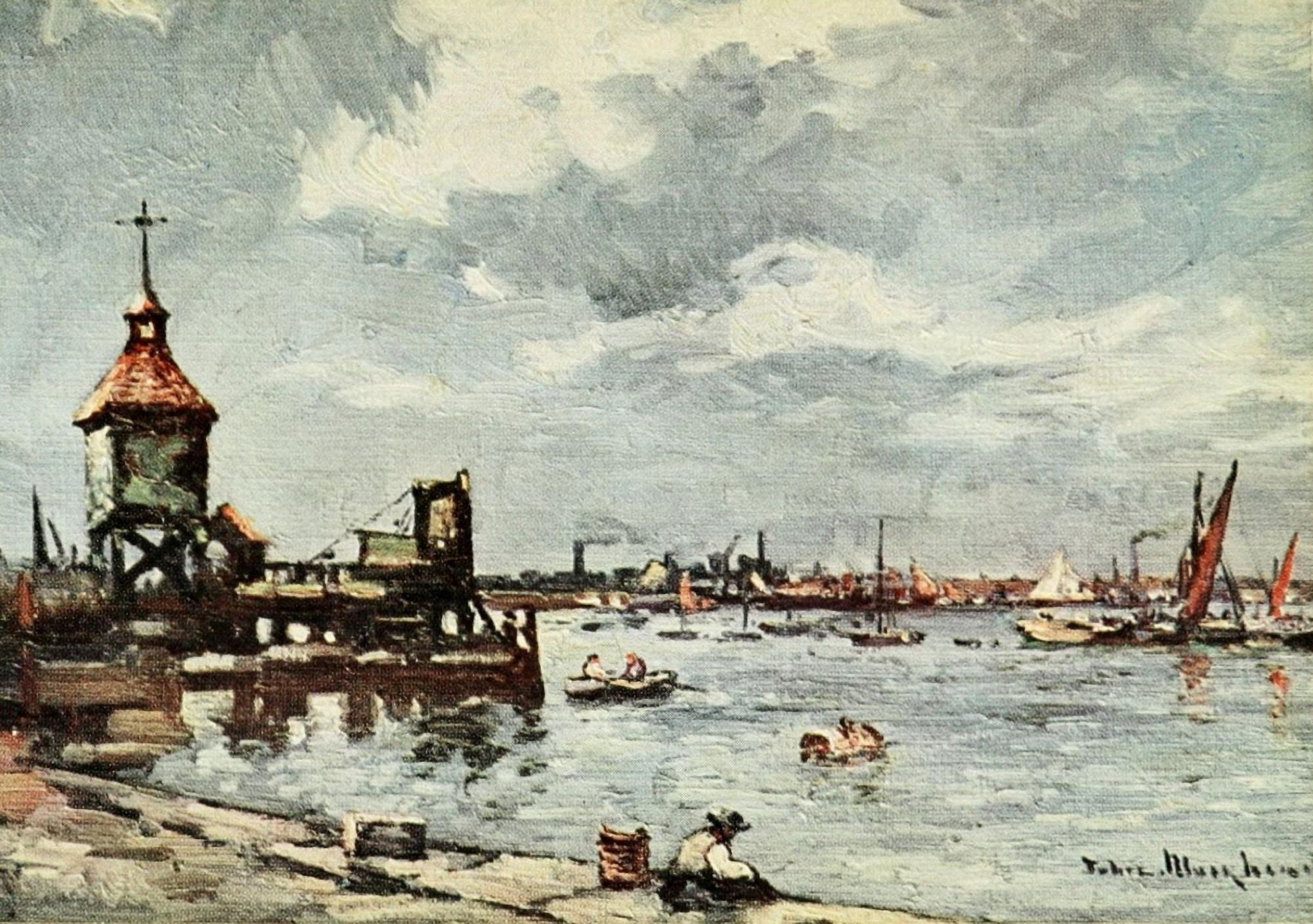 Posterazzi The River of London 1912 Erith Canvas Art - John Muirhead (24 x 36)