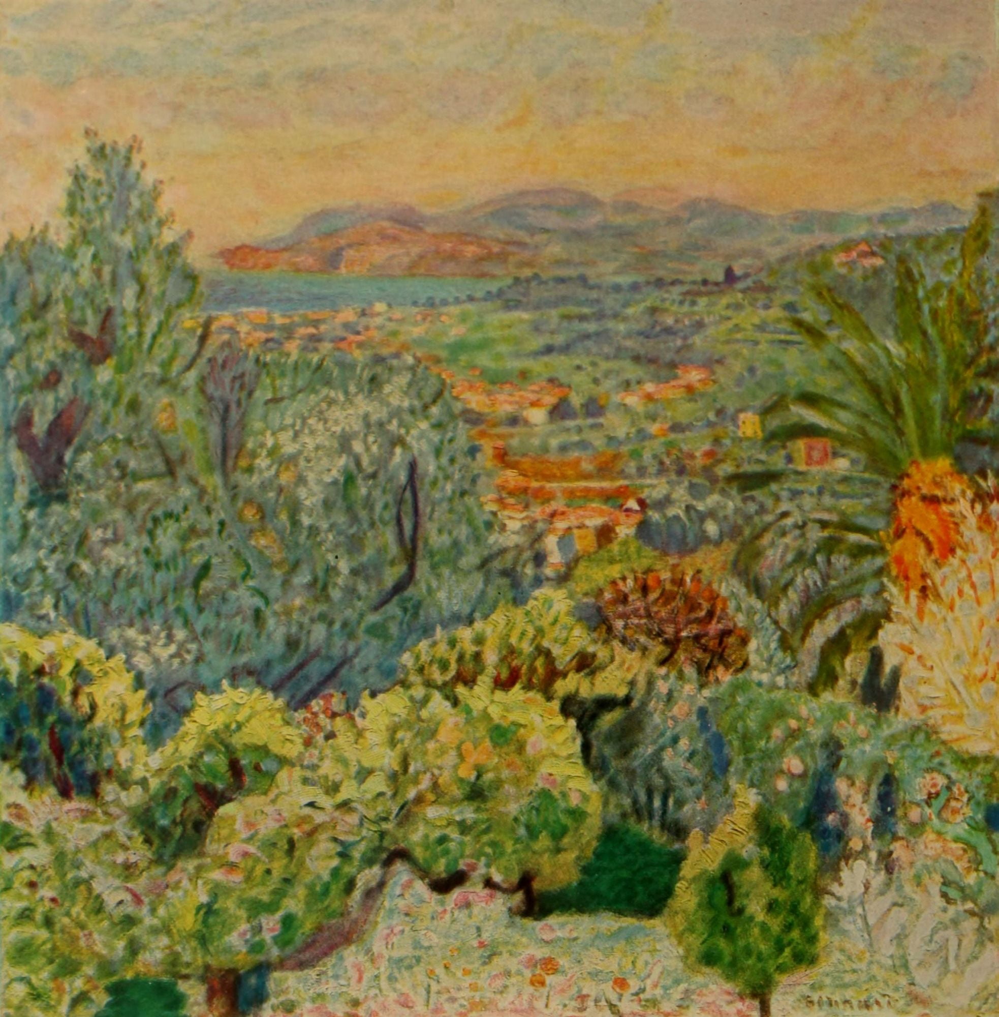 Posterazzi The Riviera 1923 Canvas Art - Pierre Bonnard (24 x 36)