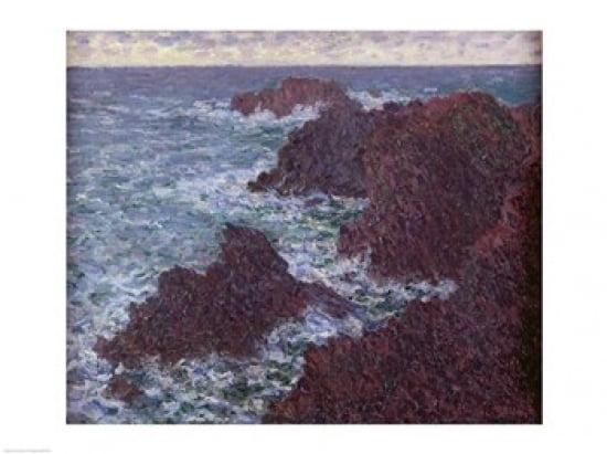 Posterazzi The Rocks at Belle-Ile the Wild Coast 1886 Canvas Art - Claude Monet (36 x 24)
