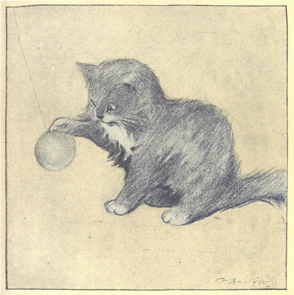 Posterazzi The Rubaiyat of a Persian Kitten 1906 Ball of wool Canvas Art - Oliver Herford (24 x 36)