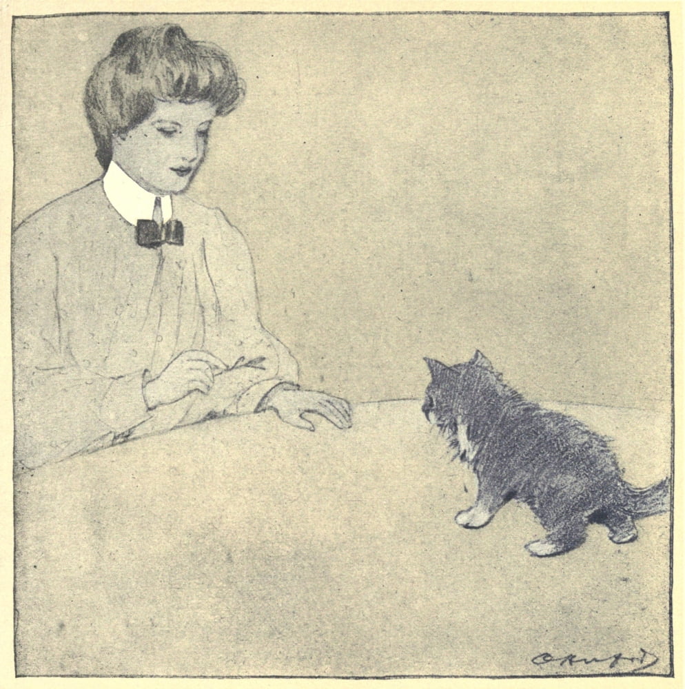 Posterazzi The Rubaiyat of a Persian Kitten 1906 Playing with kitty Canvas Art - Oliver Herford (24 x 36)