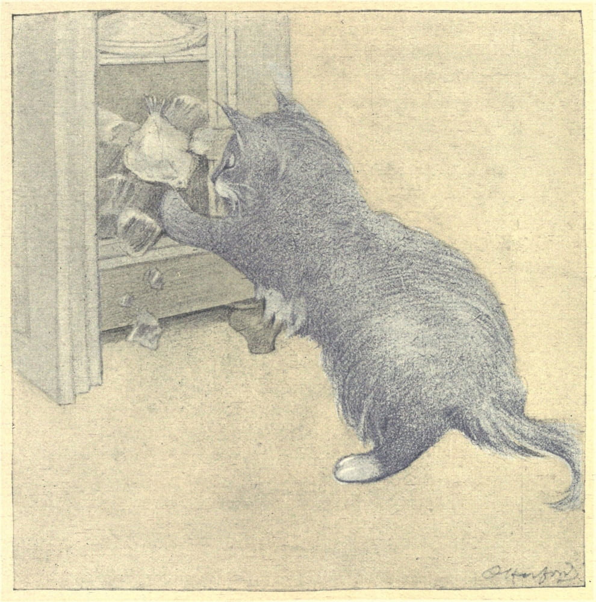 Posterazzi The Rubaiyat of a Persian Kitten 1906 Raiding the larder Canvas Art - Oliver Herford (24 x 36)