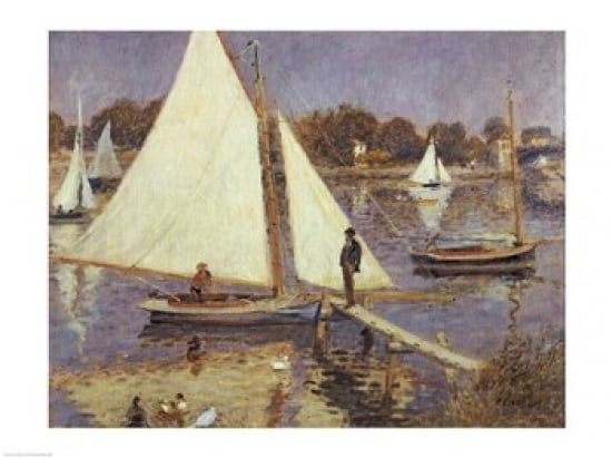 Posterazzi The Seine at Argenteuil 1874 Canvas Art - Pierre-Auguste Renoir (36 x 24)
