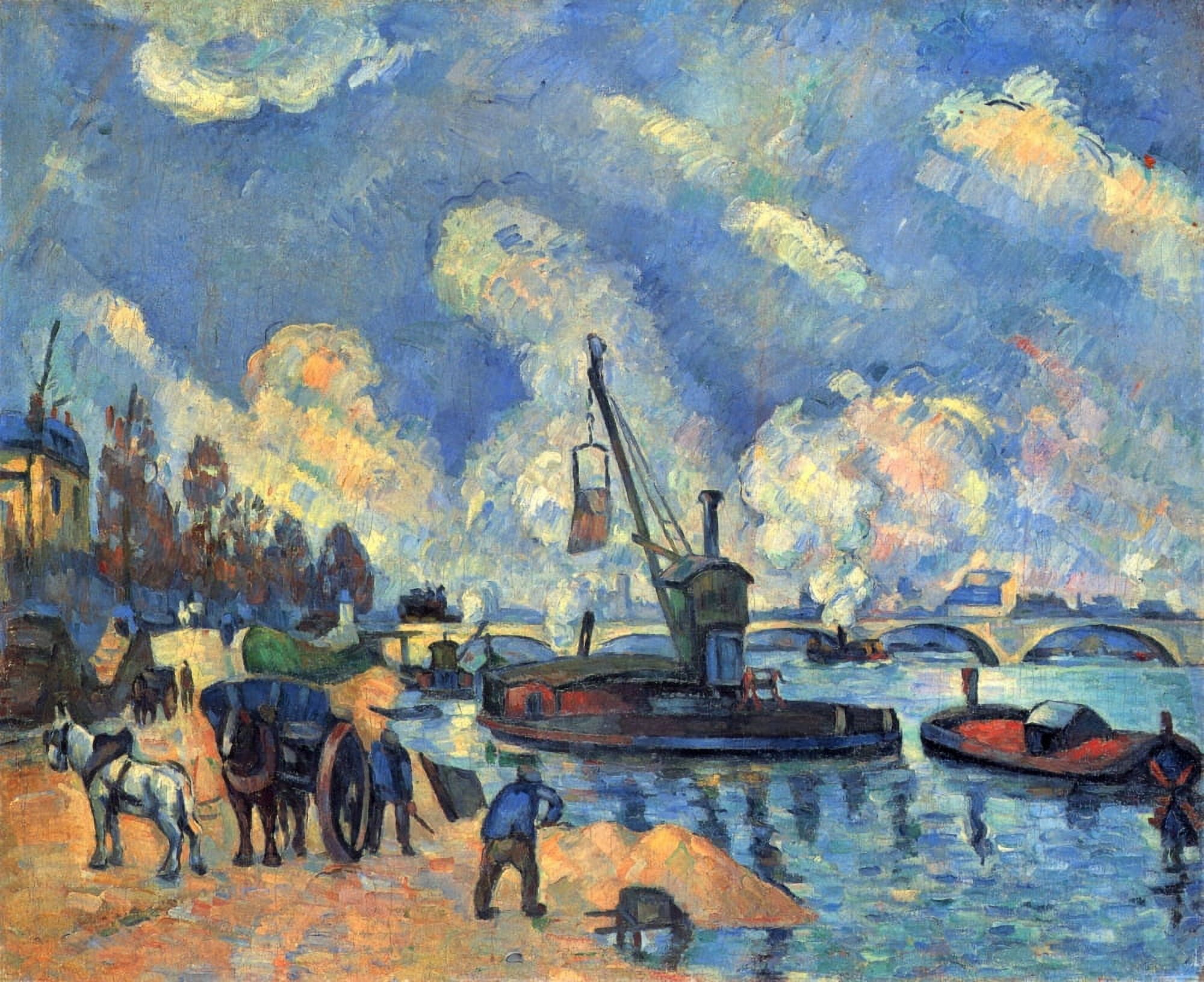 Posterazzi The Seine at Bercy 1878 Canvas Art - Paul Czanne (24 x 36)