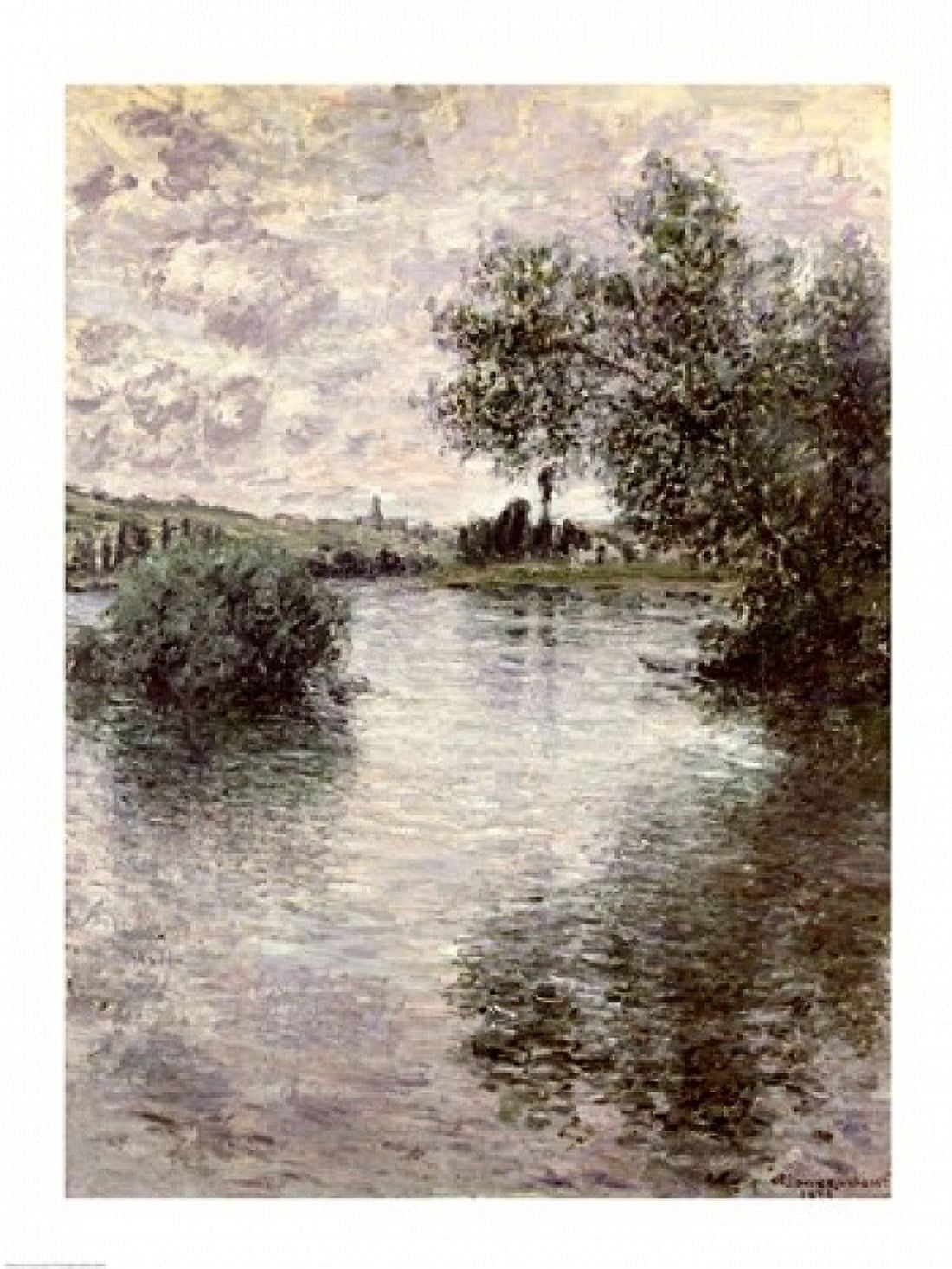 Posterazzi The Seine at Vetheuil 1879 Canvas Art - Claude Monet (24 x 36)
