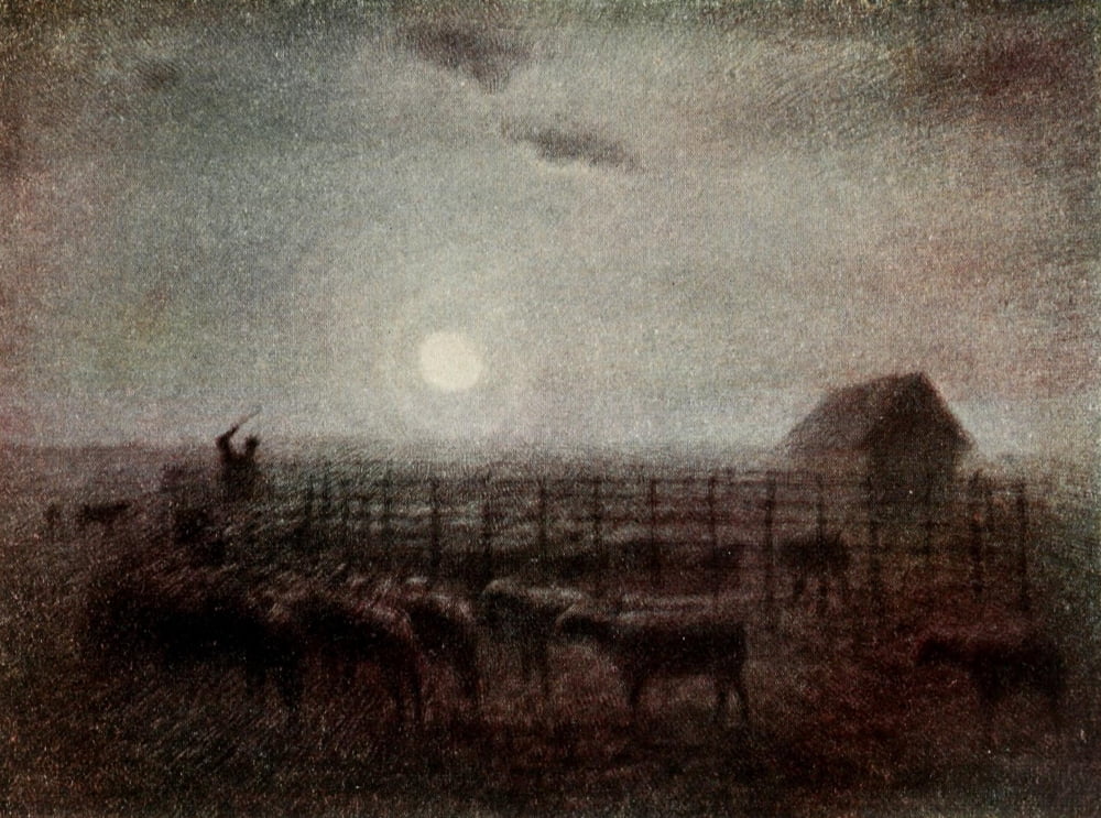 Posterazzi The Sheep-fold Millet 1910 Canvas Art - Jean-FranÔø?ois Millet (24 x 36)