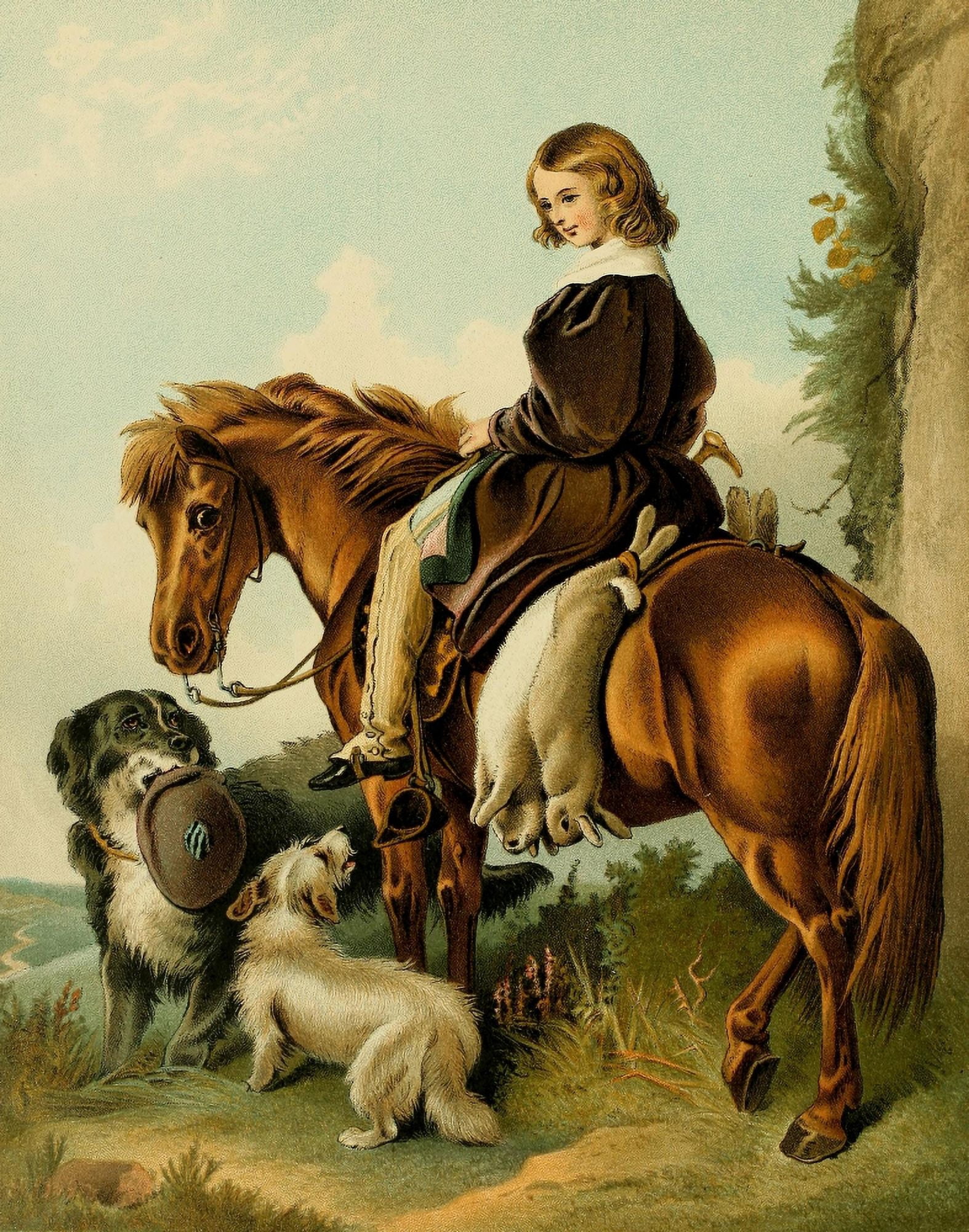 Posterazzi The Shepherds Dog nd Horse & Dogs Canvas Art - Edwin Landseer (24 x 36)