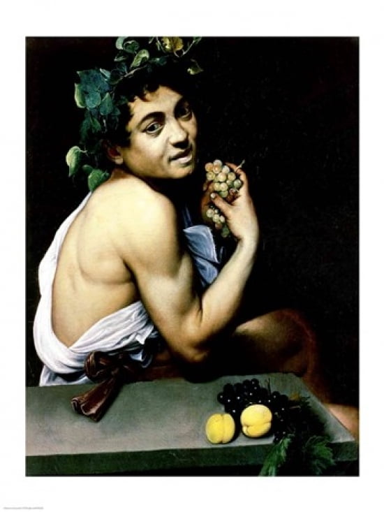 Posterazzi The Sick Bacchus 1591 Canvas Art - Caravaggio (24 x 36)