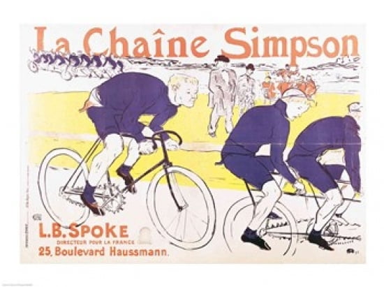 Posterazzi The Simpson Chain 1896 Canvas Art - Henri de Toulouse-Lautrec (36 x 24)