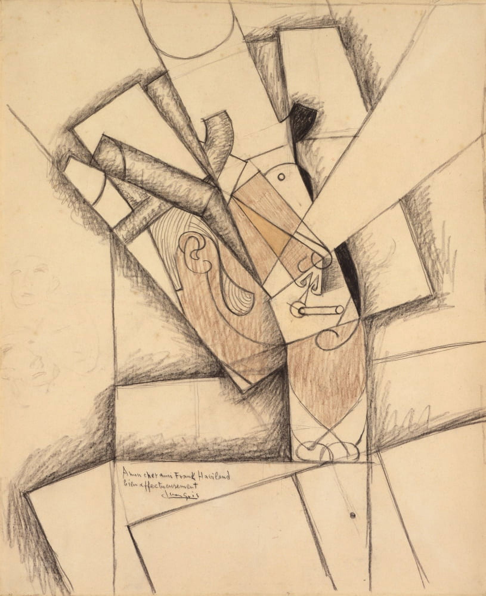 Posterazzi The Smoker 1913 Canvas Art - Juan Gris (24 x 36)
