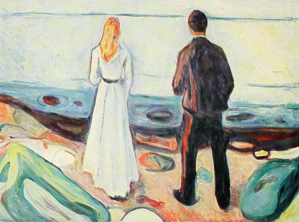Posterazzi The Solitary Ones 1908 Canvas Art - Edvard Munch (24 x 36)
