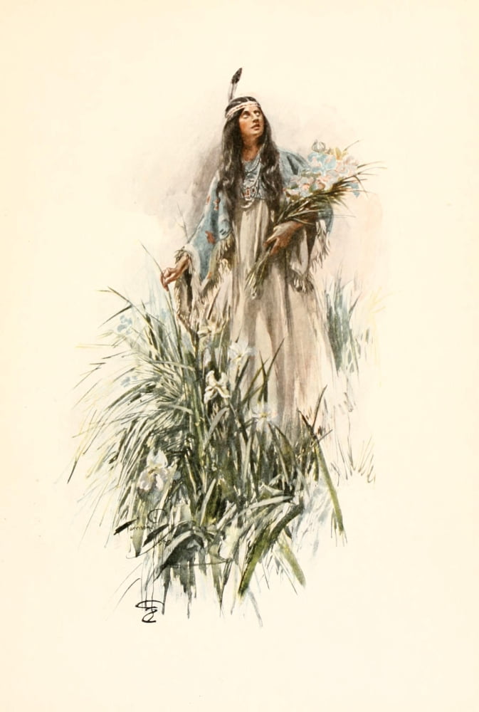 Posterazzi The Song of Hiawatha 1906 The lonely maiden Canvas Art - Harrison Fisher (24 x 36)