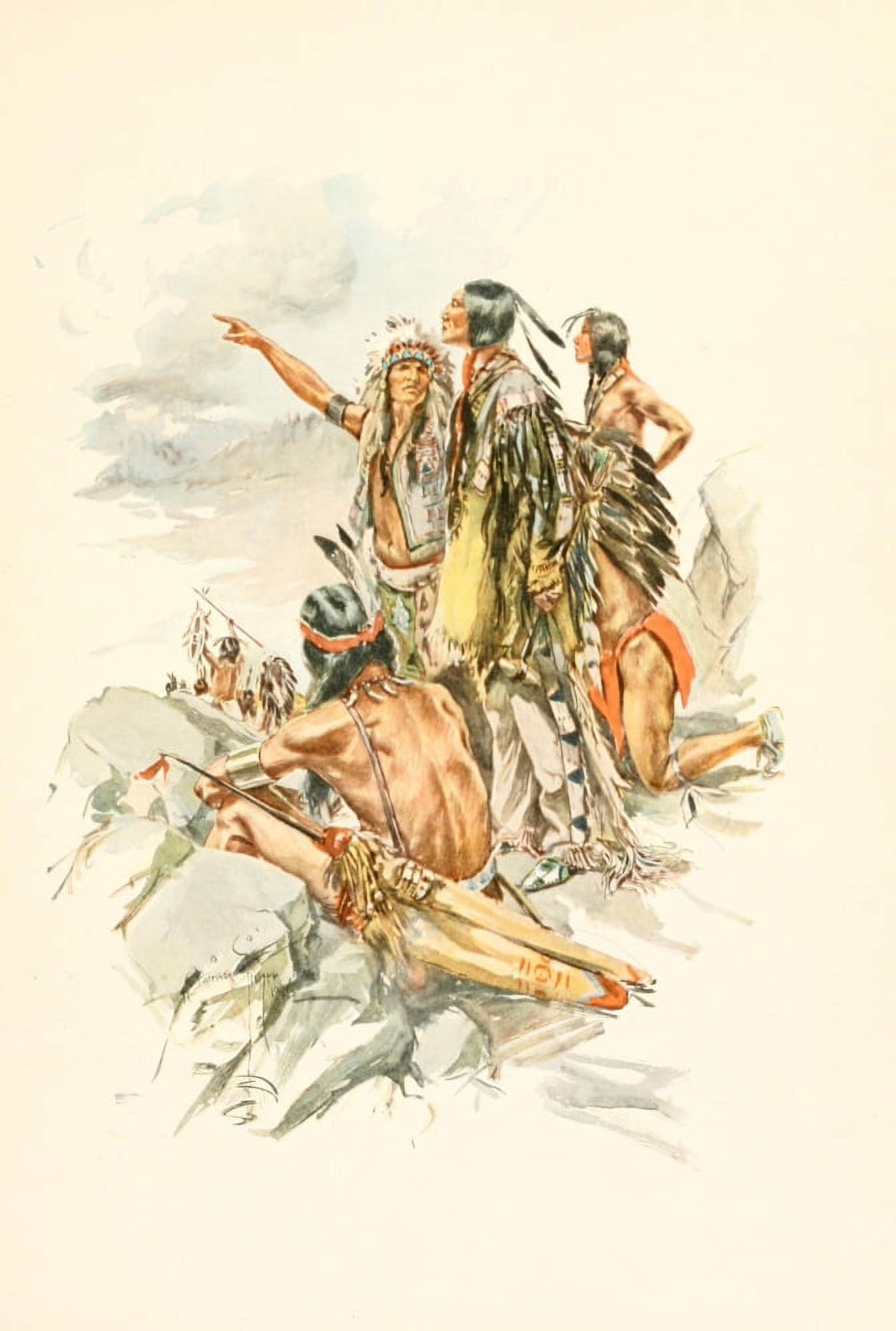 Posterazzi The Song of Hiawatha 1906 To the mountains Canvas Art - Harrison Fisher (24 x 36)