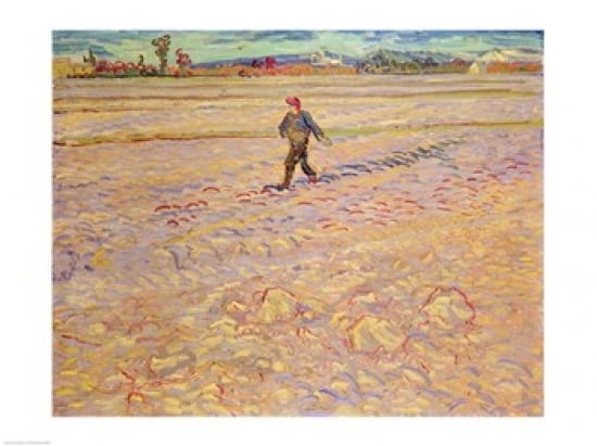 Posterazzi The Sower 1888 Canvas Art - Vincent Van Gogh (36 x 24)