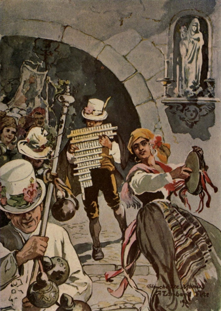 Posterazzi The Spell of the Italian Lakes 1918 A Lombard fete Canvas Art - Blanche McManus (24 x 36)