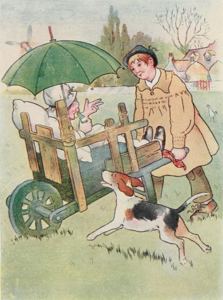 Posterazzi The Spring Cleaning 1908 He brought her in a wheelbarrow Canvas Art - Harrison Cady (24 x 36)