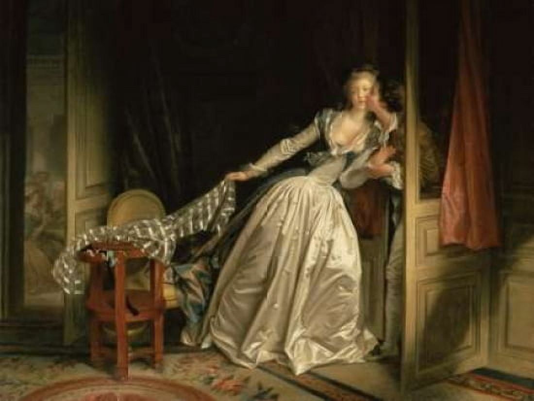Posterazzi The Stolen Kiss Canvas Art - Jean-Honore Fragonard (18 x 24)