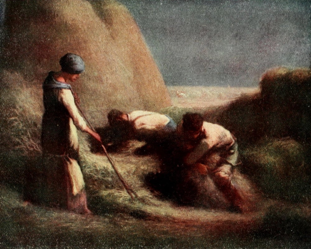 Posterazzi The Straw-binders Millet 1910 Canvas Art - Jean-FranÔø?ois Millet (24 x 36)