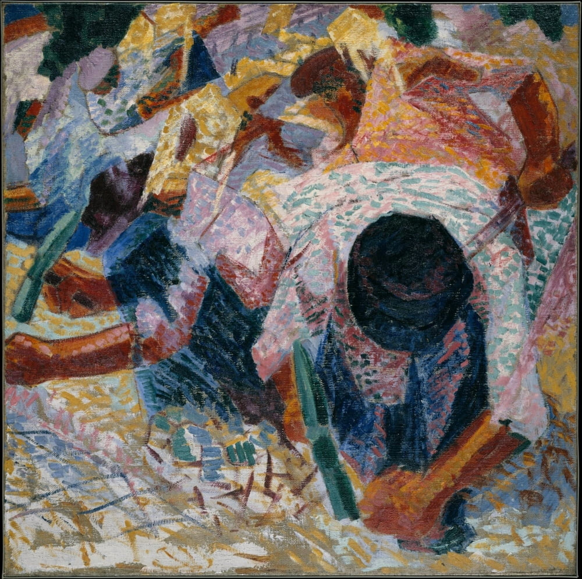 Posterazzi The Street Pavers 1914 Canvas Art - Umberto Boccioni (24 x 36)