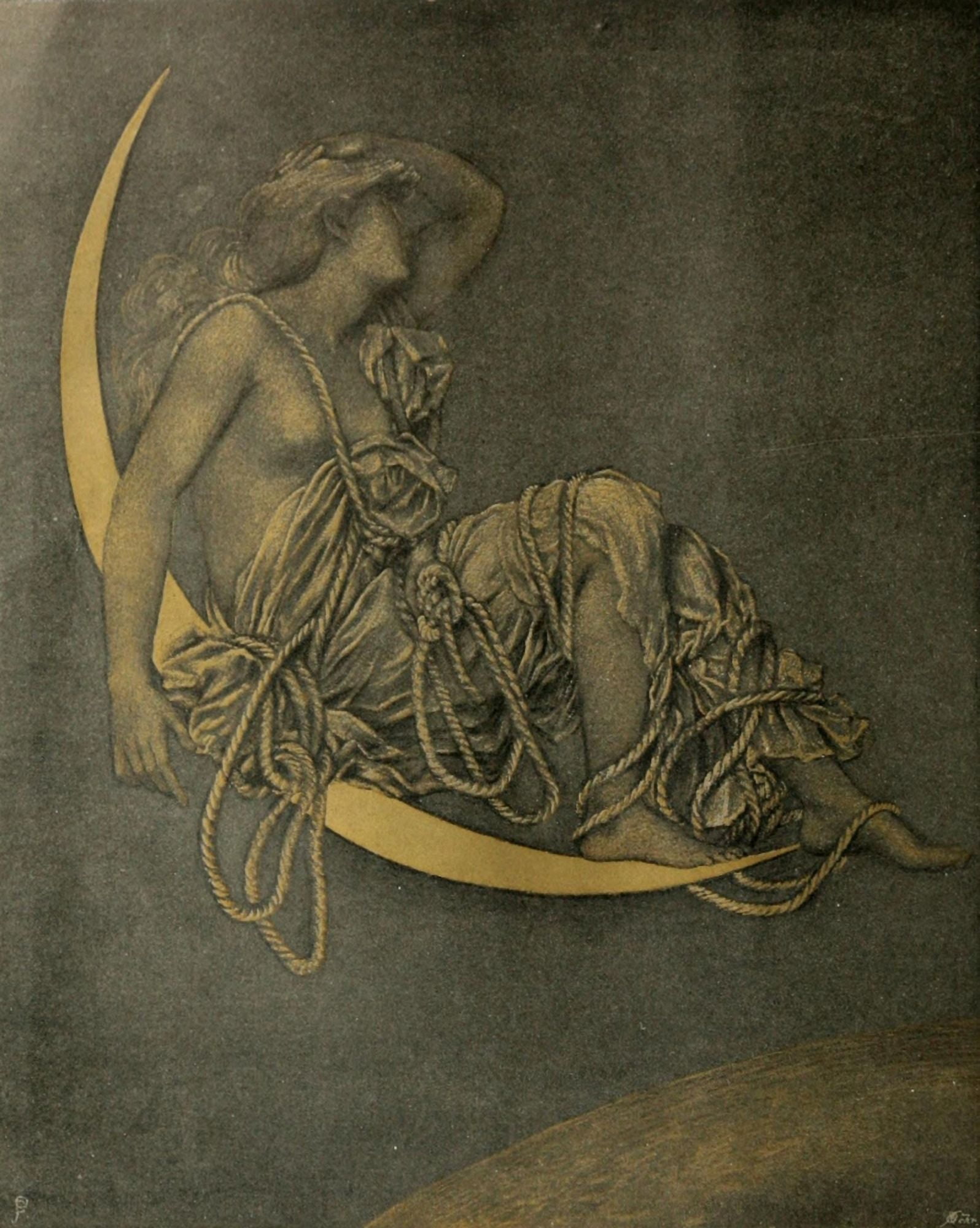 Posterazzi The Studio 1896 Luna Canvas Art - Evelyn De Morgan (24 x 36)