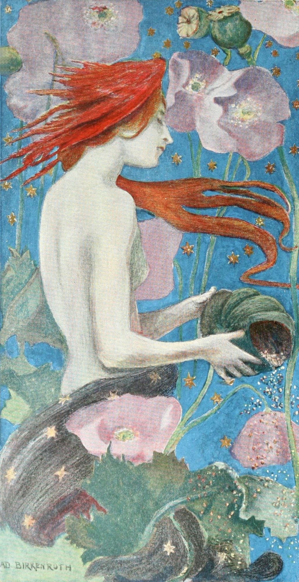 Posterazzi The Studio 1898 Mermaid Canvas Art - Adolphe Birkenruth (24 x 36)