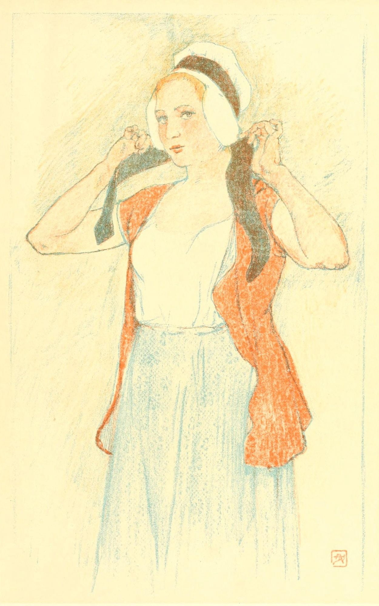 Posterazzi The Studio 1899 Peasant girl Canvas Art - Armand Rassenfosse (24 x 36)