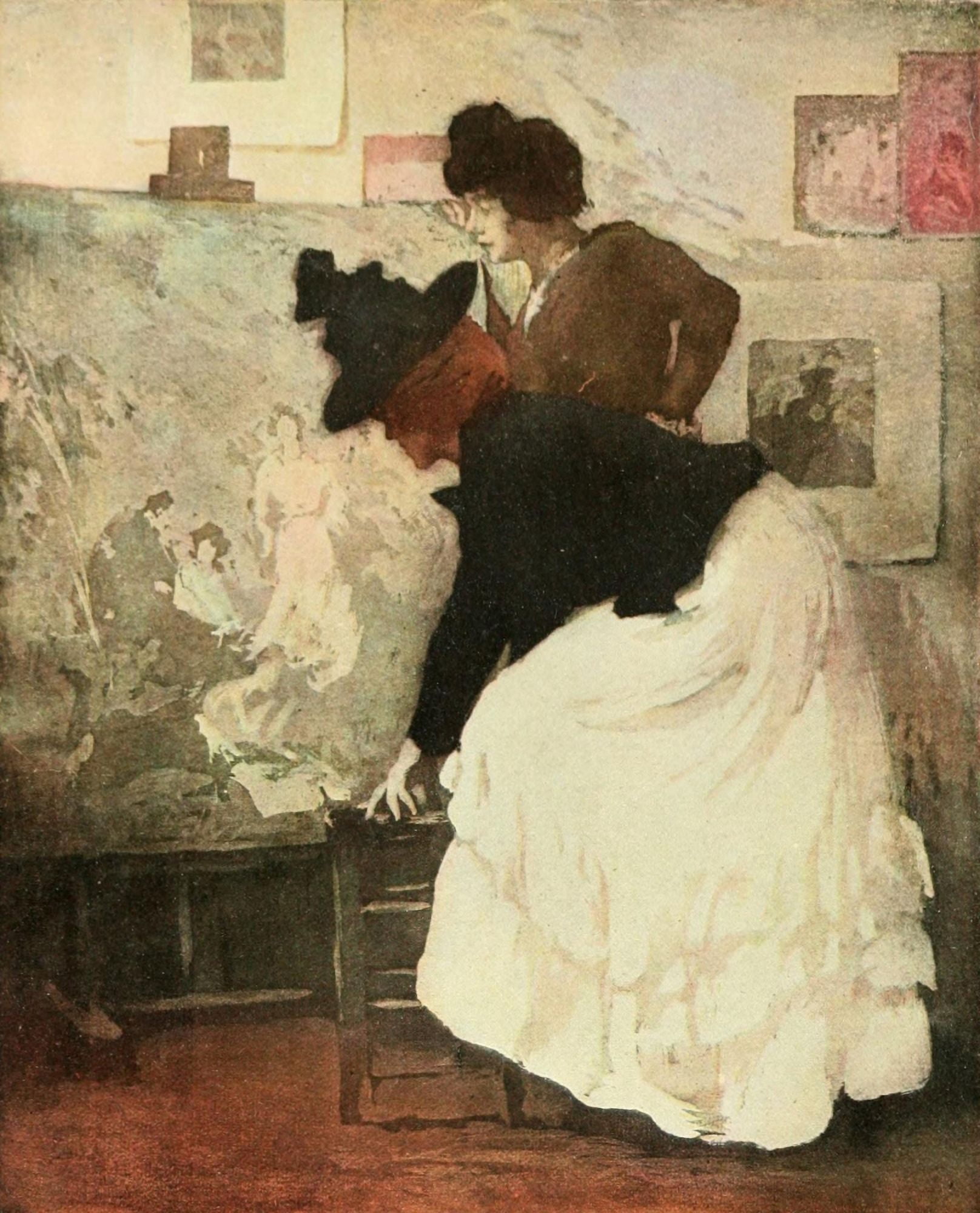 Posterazzi The Studio 1902 Woman examining picture Canvas Art - Manuel Robbe (24 x 36)
