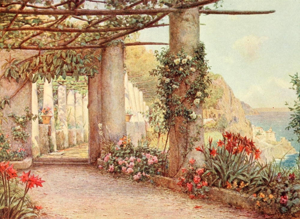 Posterazzi The Studio 1903 The Cappuccino Amalfi Canvas Art - Ernest A Rowe (24 x 36)