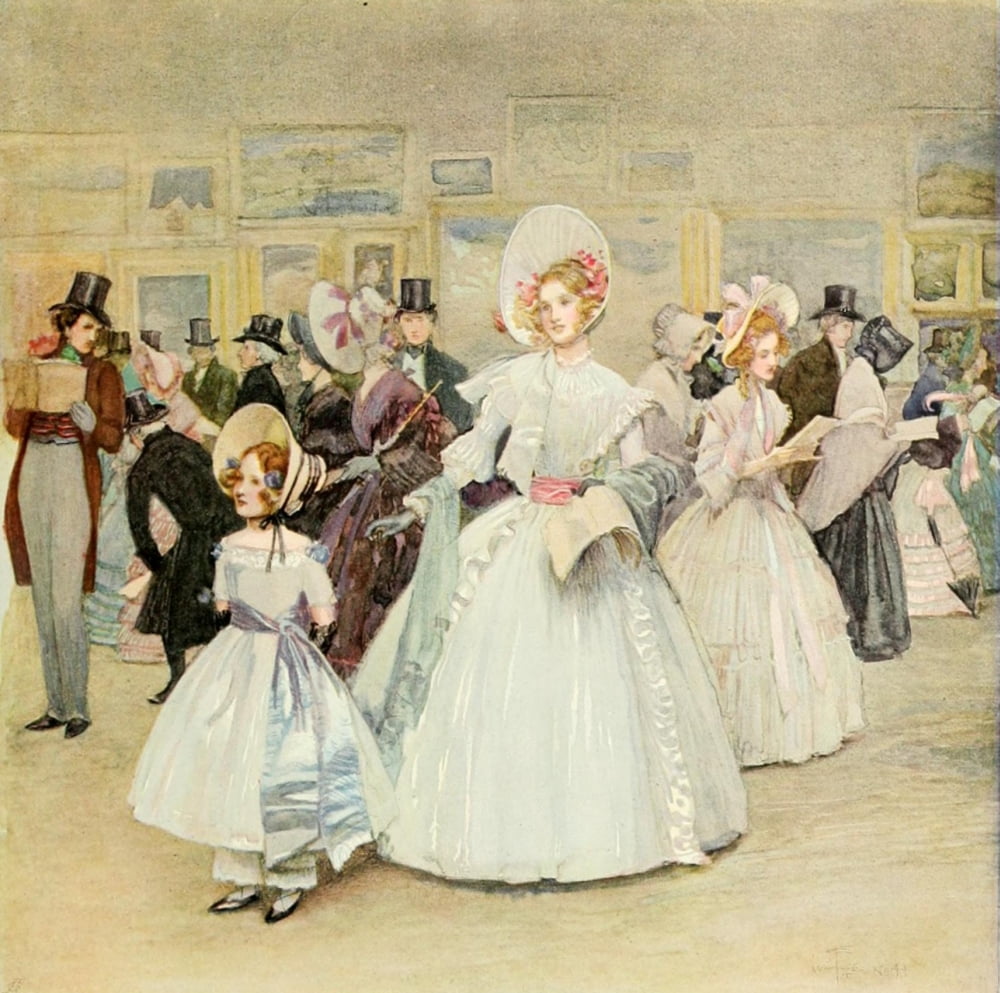 Posterazzi The Studio 1904 Private view at the old Water-colour Gallery Canvas Art - Joseph Walter West (24 x 36)