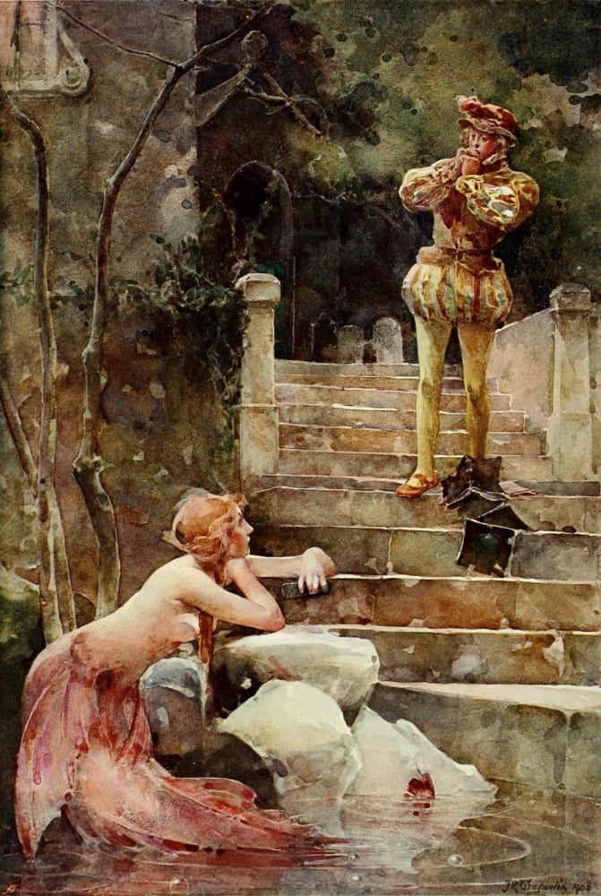 Posterazzi The Studio 1904 The Mermaid of Zennor Canvas Art - John Reinhard Weguelin (24 x 36)
