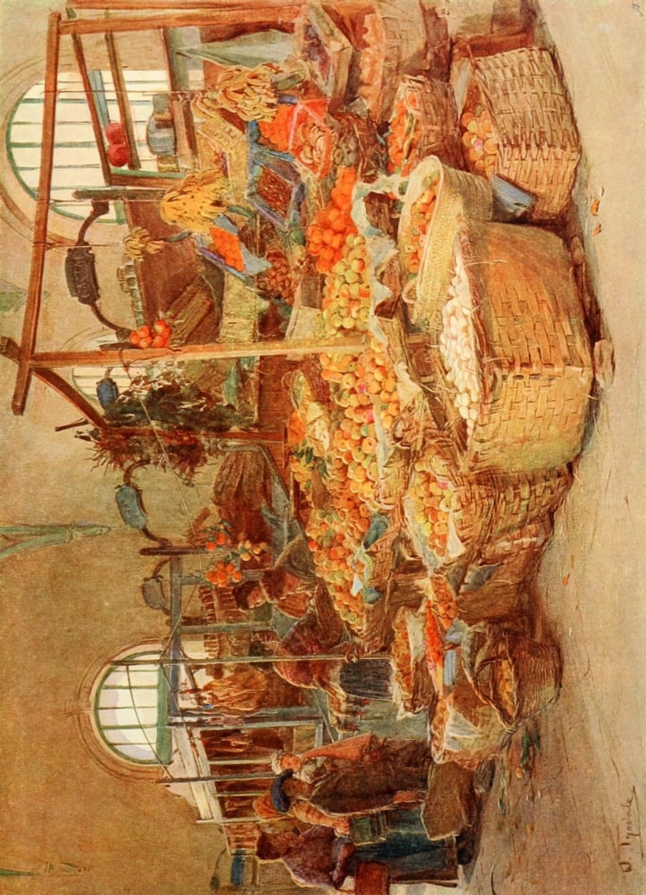 Posterazzi The Studio 1906 Mentone Market Canvas Art - Walter Tyndale (24 x 36)