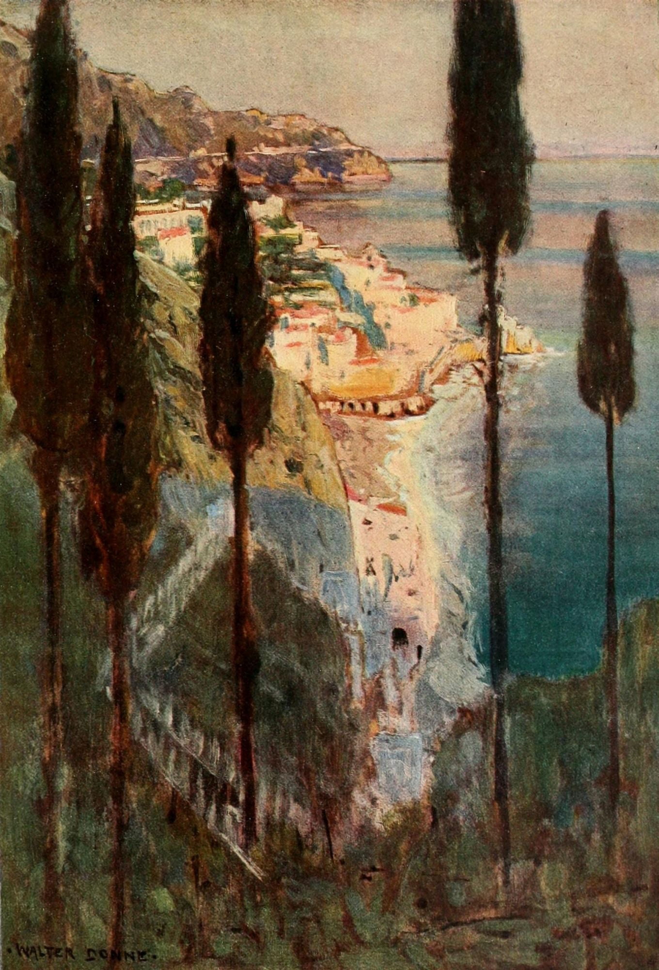Posterazzi The Studio 1907 Evening shadows Amalfi Canvas Art - Walter Donne (24 x 36)
