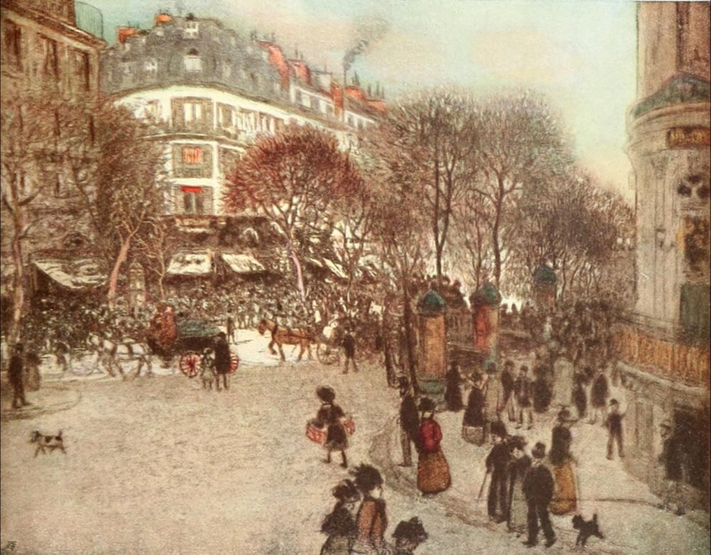 Posterazzi The Studio 1910 Le Boulevard des Italiens Paris Canvas Art - Jean-Francois Raffaelli (24 x 36)