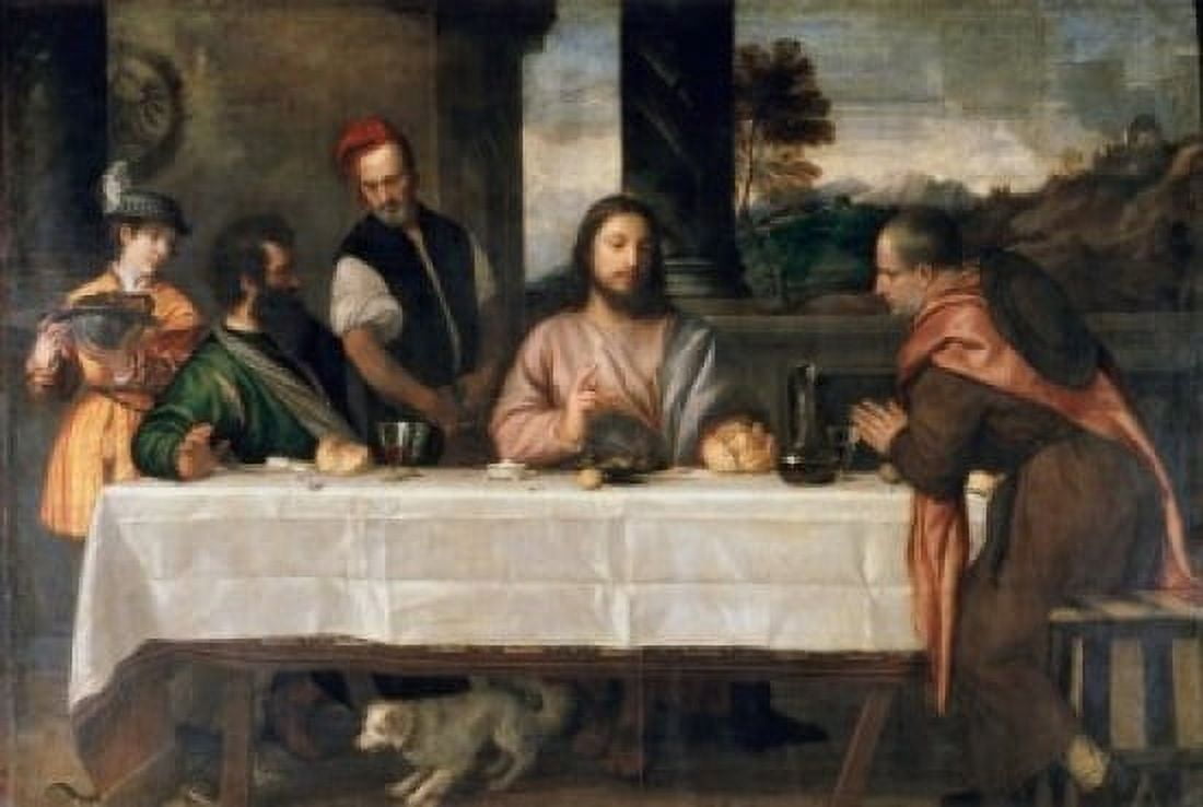 Posterazzi The Supper at Emmaus  C 1535 Titian (1485-1576Italian) Musee Du Louvre Paris Canvas Art -  (24 x 36)